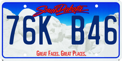 SD license plate 76KB46