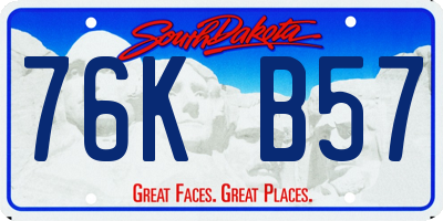 SD license plate 76KB57