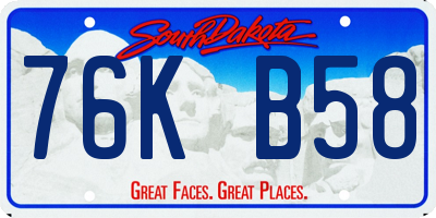 SD license plate 76KB58