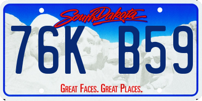 SD license plate 76KB59