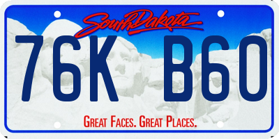 SD license plate 76KB60