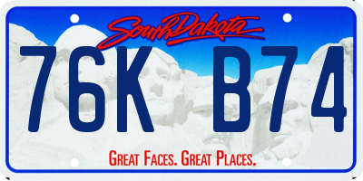 SD license plate 76KB74