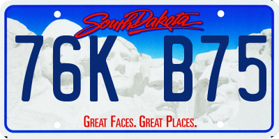 SD license plate 76KB75