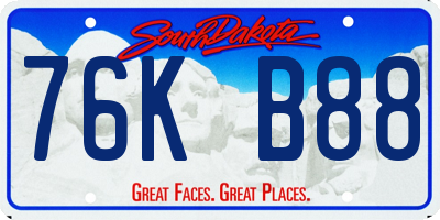 SD license plate 76KB88