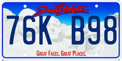 SD license plate 76KB98