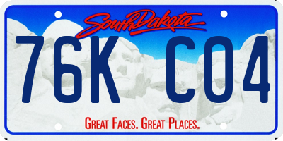 SD license plate 76KC04