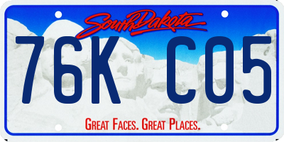SD license plate 76KC05