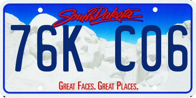 SD license plate 76KC06