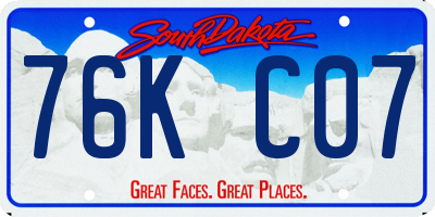 SD license plate 76KC07