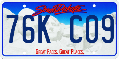 SD license plate 76KC09