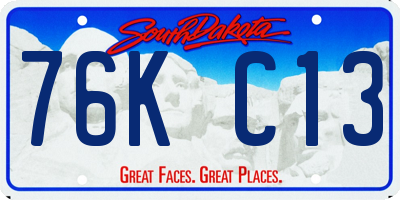 SD license plate 76KC13