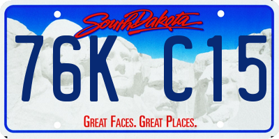 SD license plate 76KC15