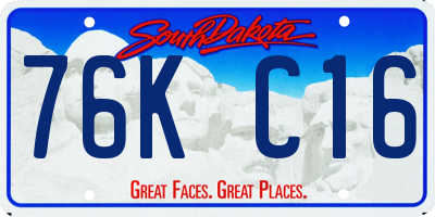 SD license plate 76KC16