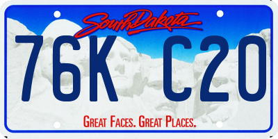 SD license plate 76KC20