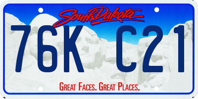 SD license plate 76KC21