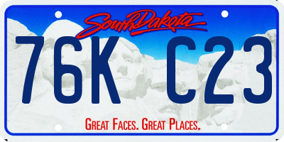 SD license plate 76KC23