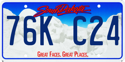 SD license plate 76KC24