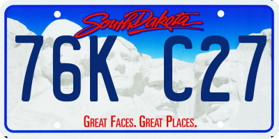 SD license plate 76KC27