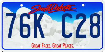 SD license plate 76KC28