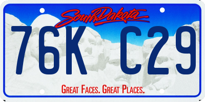 SD license plate 76KC29