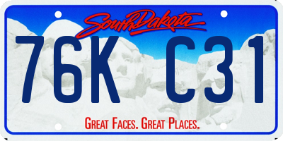 SD license plate 76KC31