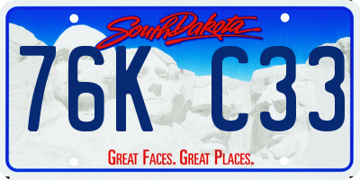 SD license plate 76KC33