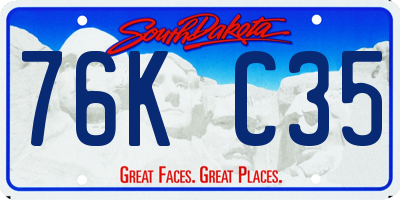 SD license plate 76KC35