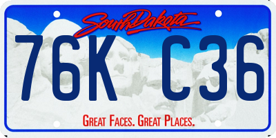 SD license plate 76KC36