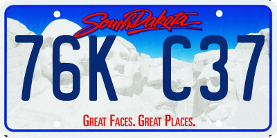 SD license plate 76KC37