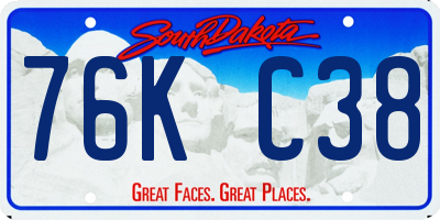 SD license plate 76KC38