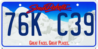 SD license plate 76KC39