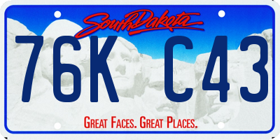 SD license plate 76KC43