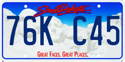 SD license plate 76KC45