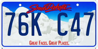 SD license plate 76KC47