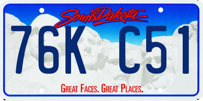 SD license plate 76KC51