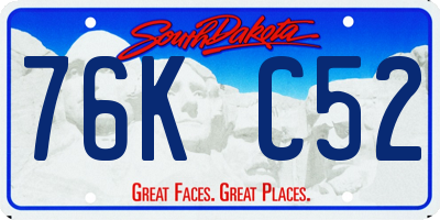 SD license plate 76KC52