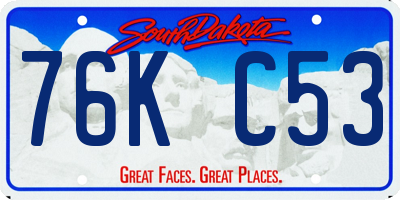 SD license plate 76KC53