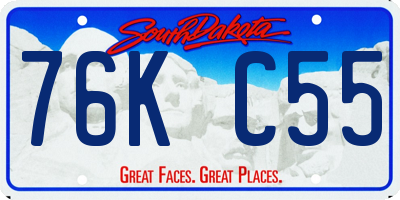 SD license plate 76KC55