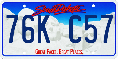 SD license plate 76KC57