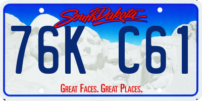 SD license plate 76KC61