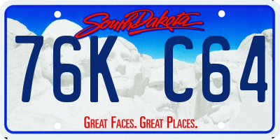 SD license plate 76KC64