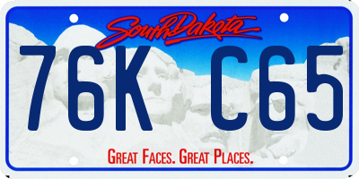 SD license plate 76KC65
