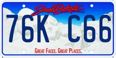 SD license plate 76KC66