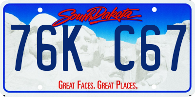 SD license plate 76KC67