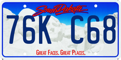 SD license plate 76KC68