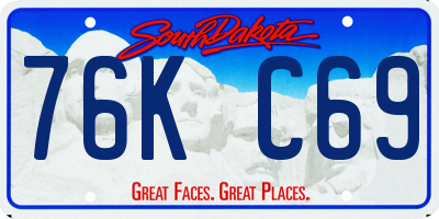 SD license plate 76KC69