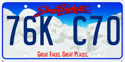 SD license plate 76KC70