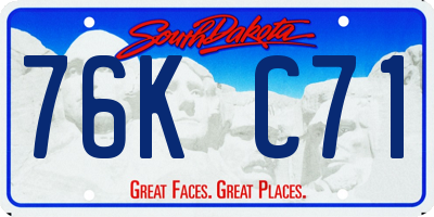 SD license plate 76KC71