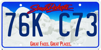 SD license plate 76KC73