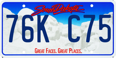 SD license plate 76KC75